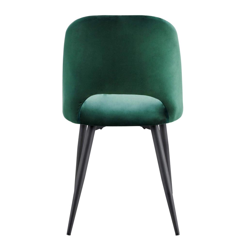 Oviala - Set di 2 sedie in acciaio e velluto verde