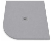 Piatto doccia semicircolare ROUND 80x80 cm Cemento griglia Cemento