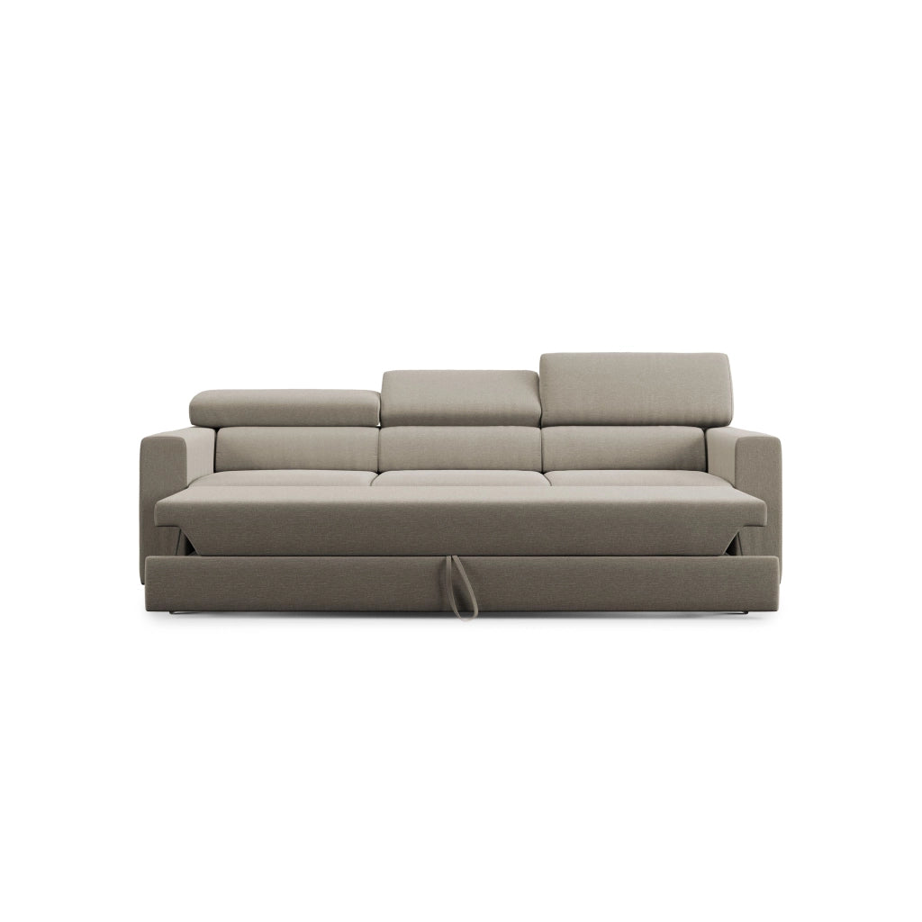 Dylan Divano a 3 sedute con estraibile a cassettone in tessuto simil cotone impermeabile T13 240 cm panna