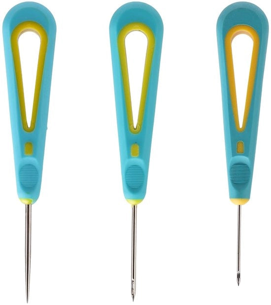 Kit per creare candele a 3 pezzi - punterelle per candele per uso casalingo - punterelle a punta per candele - attrezzo per creare candele - diverse forme di punterelle - colore blu/giallo - kit per candela