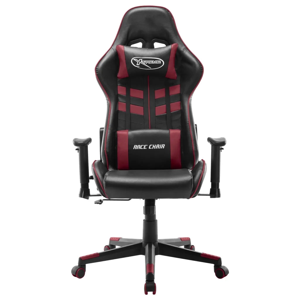 Sedia da Gaming Nera e Rosso Vino in Similpelle 20509