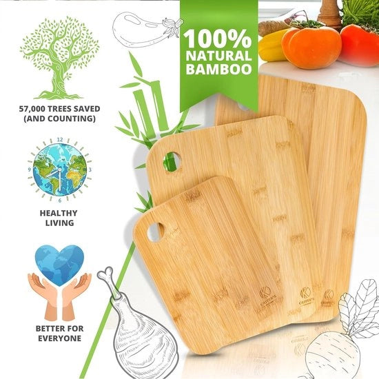 Set di 3 Snipedi in Legno - Diverse Dimensioni per Ogni Occasione - Design Attraente e Duraturo - 100% Bambù Biologico - Facile da Pulire