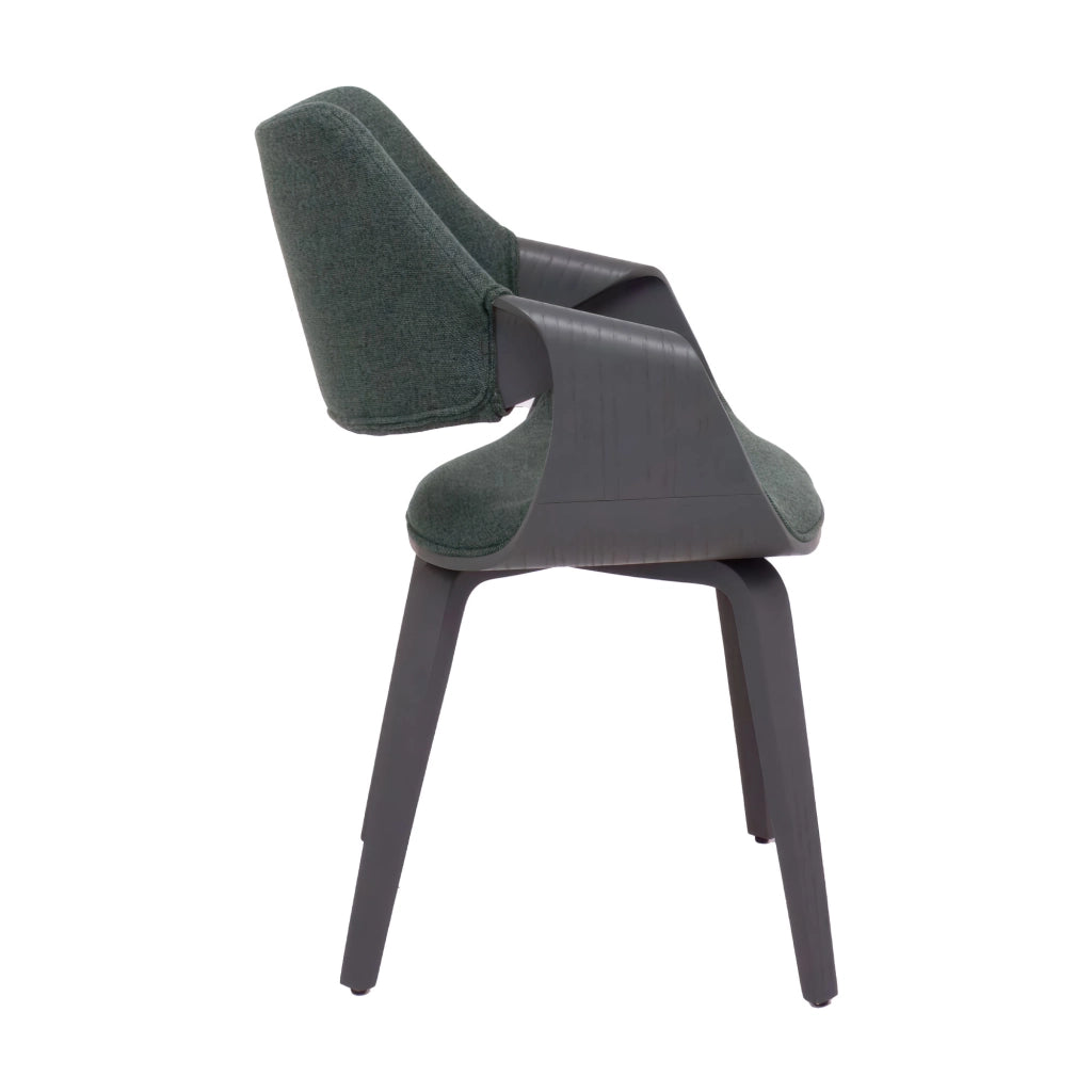 Austria - Poltroncina Sedia Imbottita 51x82x43 cm in legno Plywood e Tessuto Verde Salvia