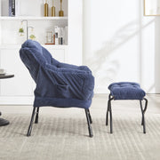 Poltrona Relax con Poggiapiedi e Braccioli ¨C Xylo ¨C Blu