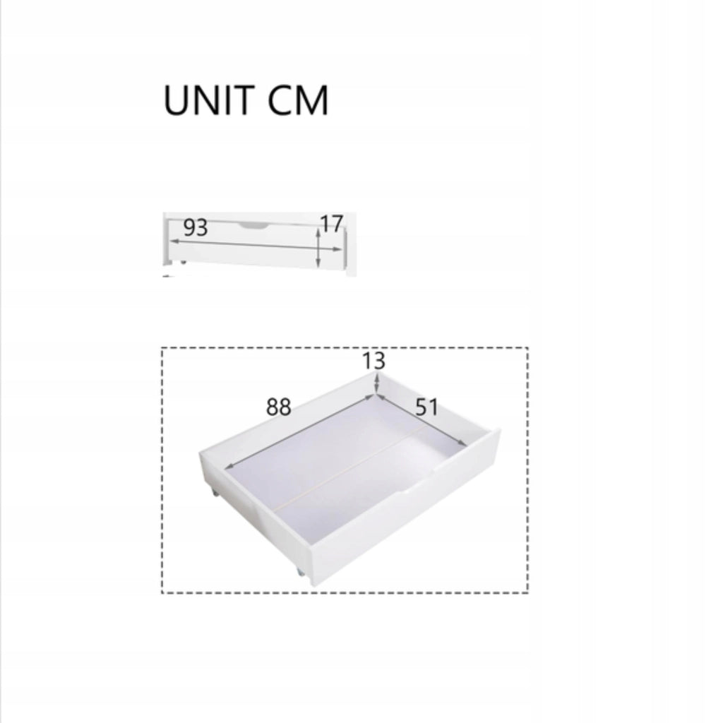 Letto per bambini con 2 cassetti - Xylo - Bianco