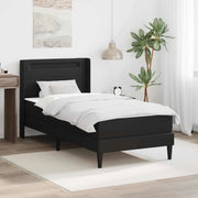 Struttura letto con materasso Nero 90 x 190 cm Pelle Sintetica
