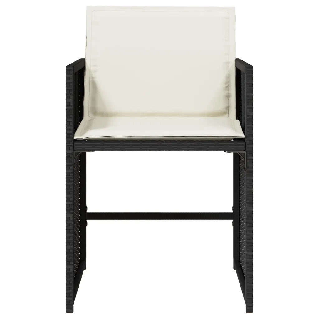 Sedie da Giardino con Cuscini 4 pz Nere in Polyrattan 4007455