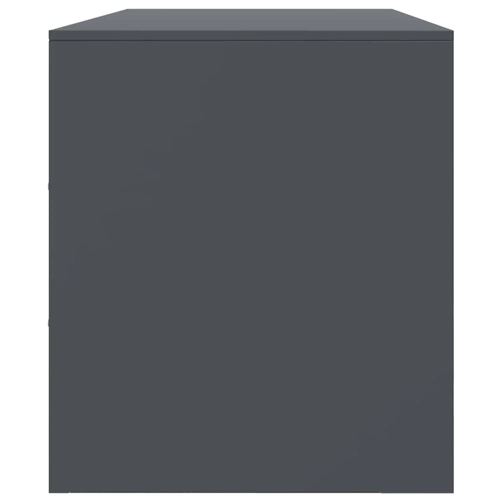 Mobile TV multimediale scaffale TV credenza TV adatto per sala da pranzo soggiorno camera da letto antracite 99 x 39 x 44 cm acciaio antracite 02_0026410