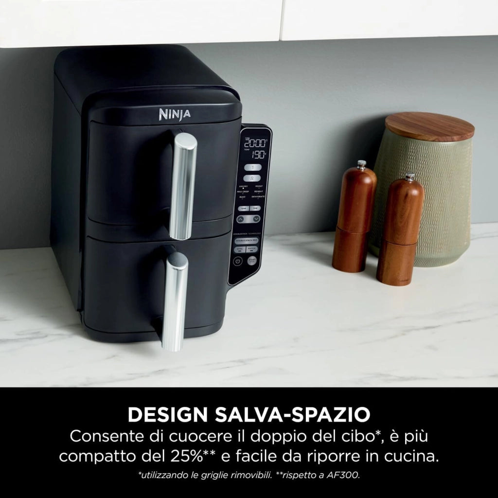 Ninja SL300EU friggitrice Doppia 7,6 L Indipendente 2470 W Friggitrice a basso contenuto di grassi Nero