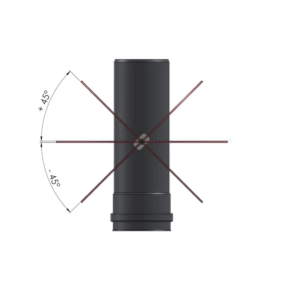 Rosone mf da 100mm con flangia inclinabile da 0 a 45 gradi per serie pellet