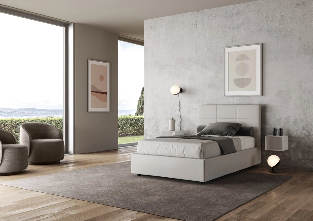 Letto Matrimoniale 160x210 cm con Rete Mika Bianco