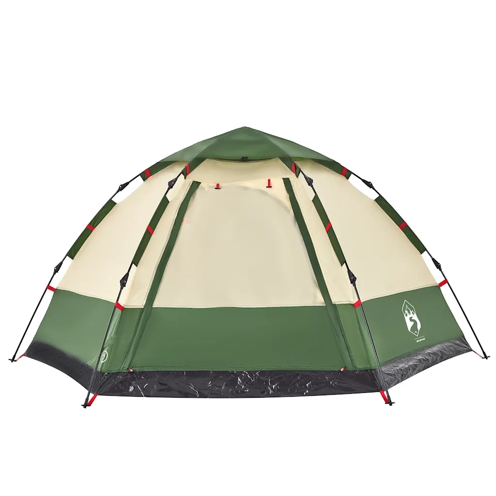 Tenda da Campeggio Cabina 4 Persone-Tenda per Escursionismo Verde a Rilascio Rapido 628561