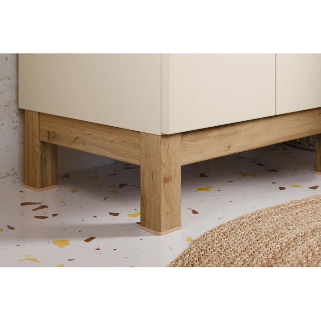 Set da bagno ERMANO cachemire e finitura quercia 60cm: mobile sottolavabo + piano per lavabo