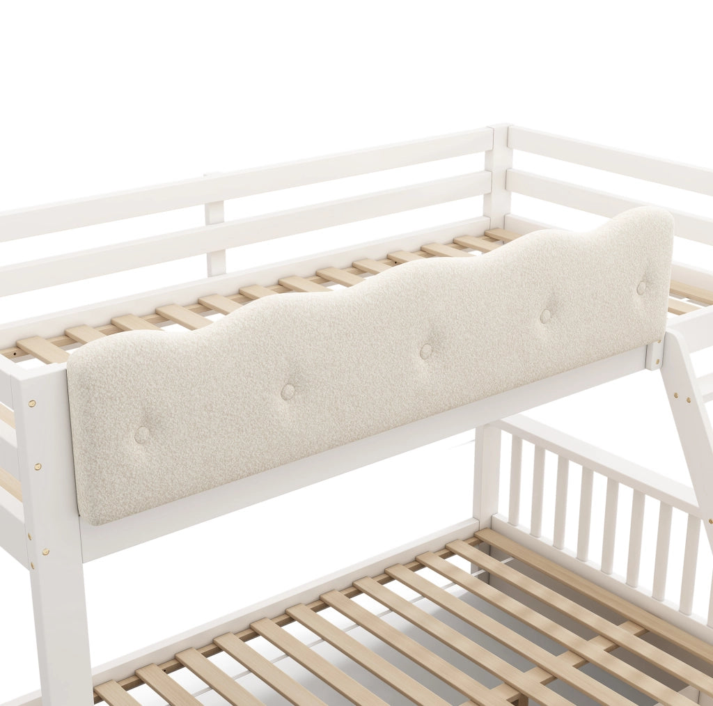 Letto a castello 90x200/140x200 cm con cassetti e portariviste bianco HAVRYA