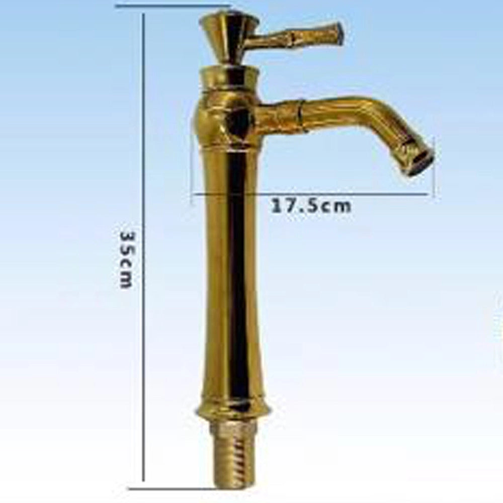 Trade Shop - Rubinetto Miscelatore Monocomando Lavabo Lavello Cucina Alto Ottone Dorato Oro -