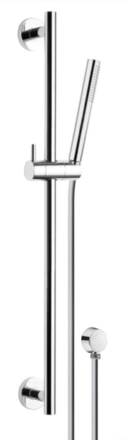 Saliscendi tutto in ottone con doccetta,flessibile cm 150 e presa acqua in ottone