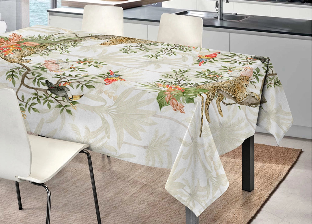 Tovaglia Tavolo Cucina Copritavola Digitale 100% Cotone Leopardi SV - 145x190 - Leopardi
