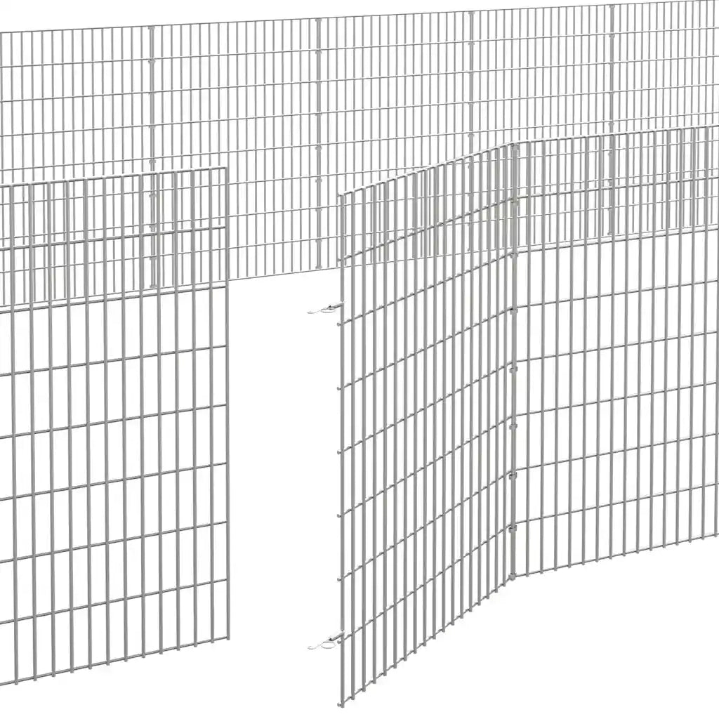 vidaXL Recinto per Animali Ruspante 24 Pannelli 54x80 cm Ferro Zincato