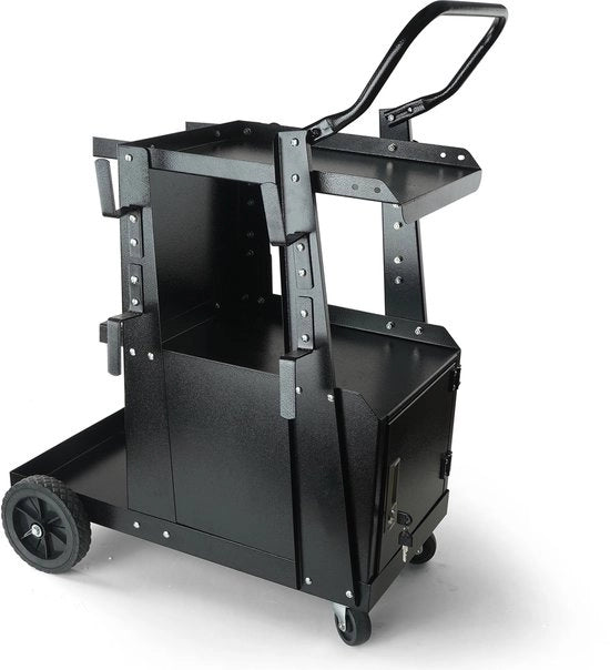 Carro di supporto pesante, 120 kg di carico - 360° ruote di sterzatura - catena di sicurezza del serbatoio, per taglieri TIG e plasma