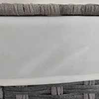 Cesta Contenitore da Giardino e Casa in Rattan con Tessuto Interno, 57x34x62cm, Grigio