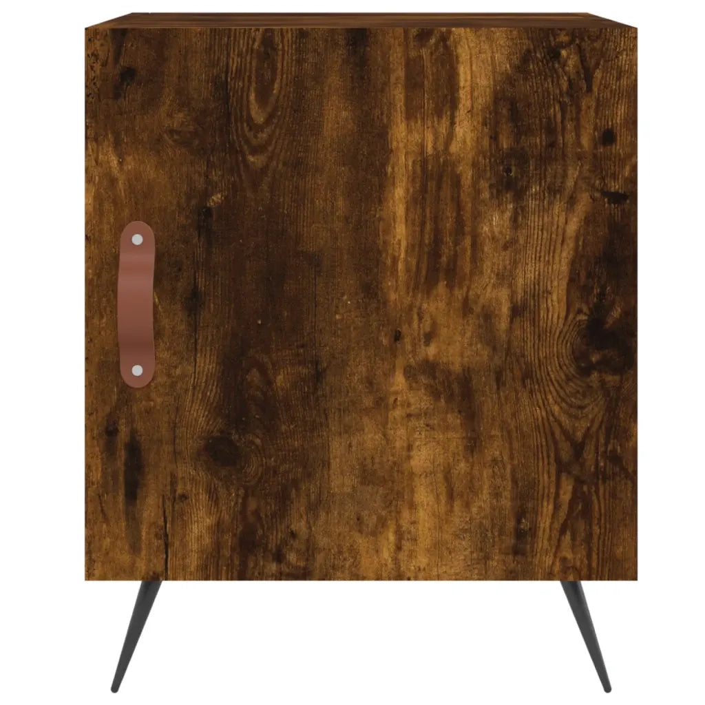 Set di 2 Comodini | Armadio da Notte | Mobiletto da notte Rovere Fumo 40x40x50 cm in Legno Multistrato