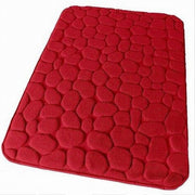 Trade Shop - Tappeto Tappetino In Tessuto Per Bagno Arredo 45x75 Cm Effetto Sassi Rosso 69935 -