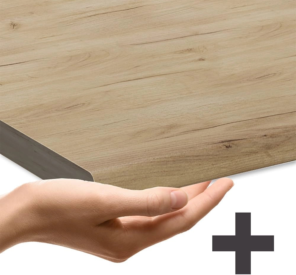 Cucina componibile Raul, Bianco lucido/bianco, 240 cm, PL Sonoma, con moduli posizionabili variabilmente e piedini regolabili in altezza