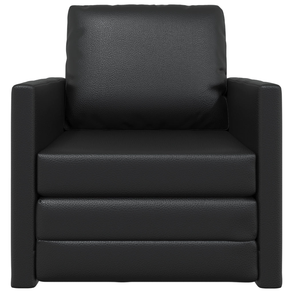 Divano Letto 2-in-1 Nera 74x77x81 cm Pelle Sintetica
