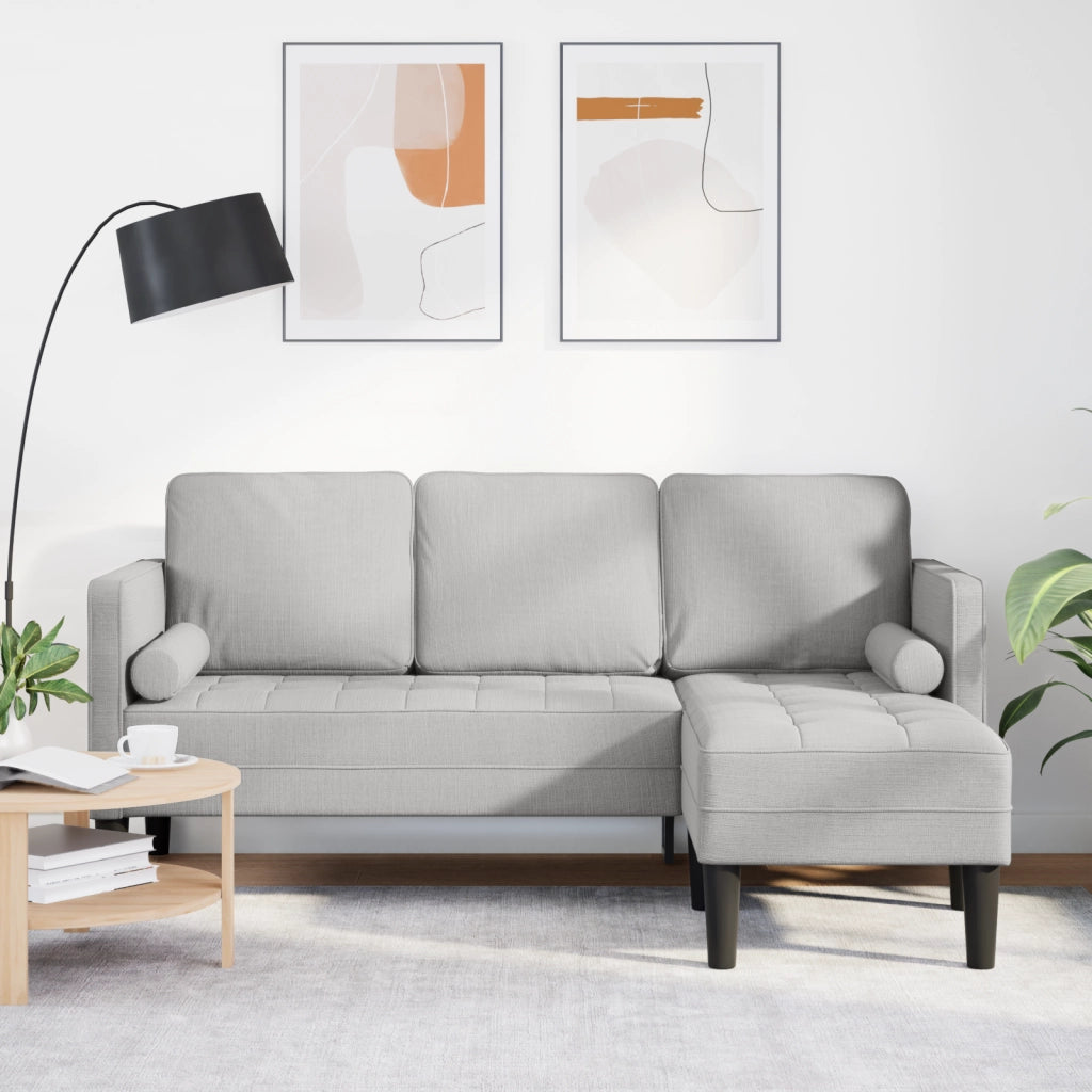Divano angolare 3 posti  Grigio nuvola 160 cm Tessuto