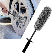 Kit di pulizia cerchi, Pennello di pulizia cerchi extra sottile a microfibra, per pulizia delicata a fondo nel cerchio, pennello di pulizia per pulire cerchi, trattamento senza graffi (nero bianco)