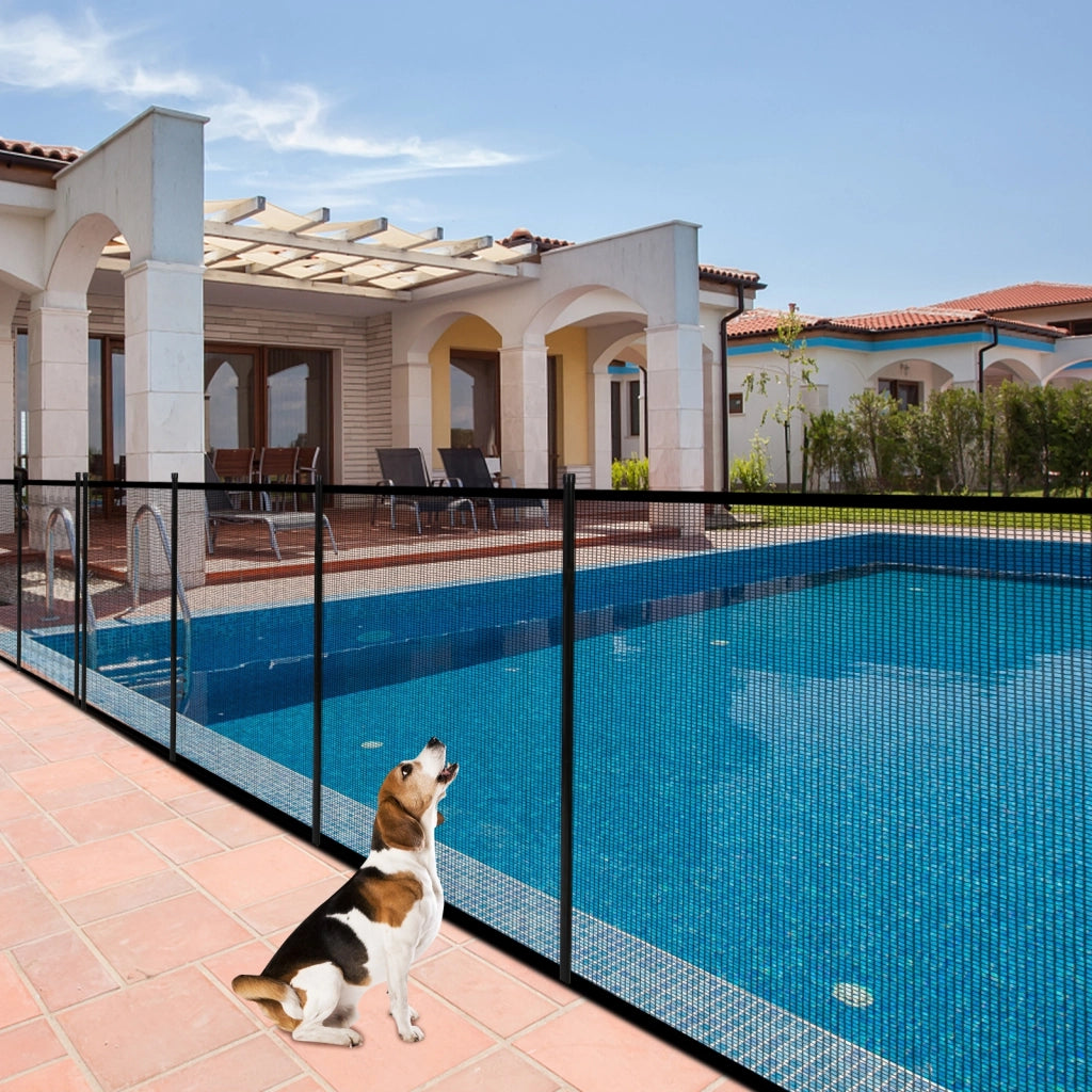 Recinzione di protezione per piscina in alluminio e tessuto Barriera protettiva cancelletto di sicurezza per piscine 366x122cm