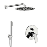 Kit doccia tondo completo di soffione doccetta e miscelatore con deviatore delfino
