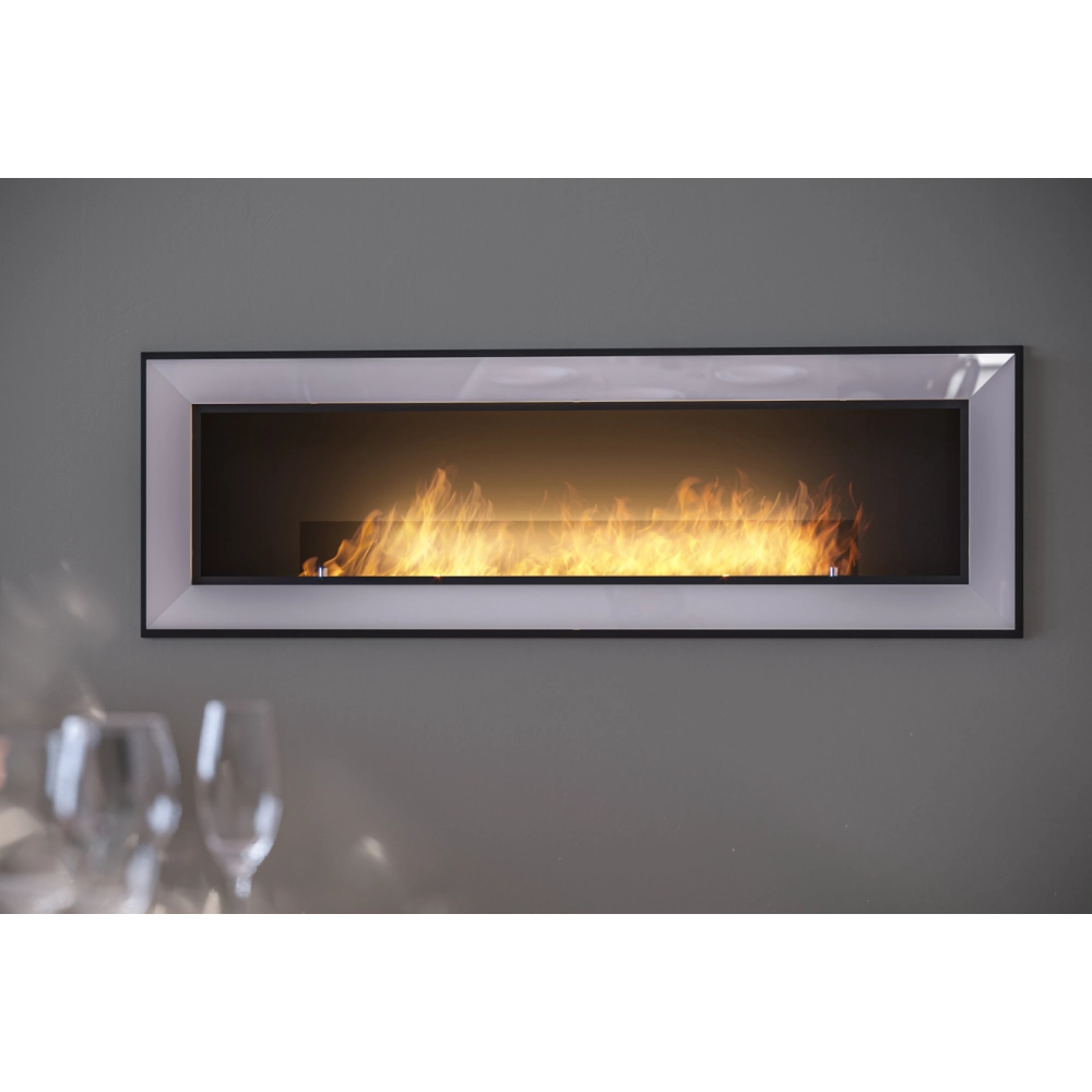 Caminetto a Bioetanolo Frame 1500 Bianco SimpleFire da incasso con Vetro