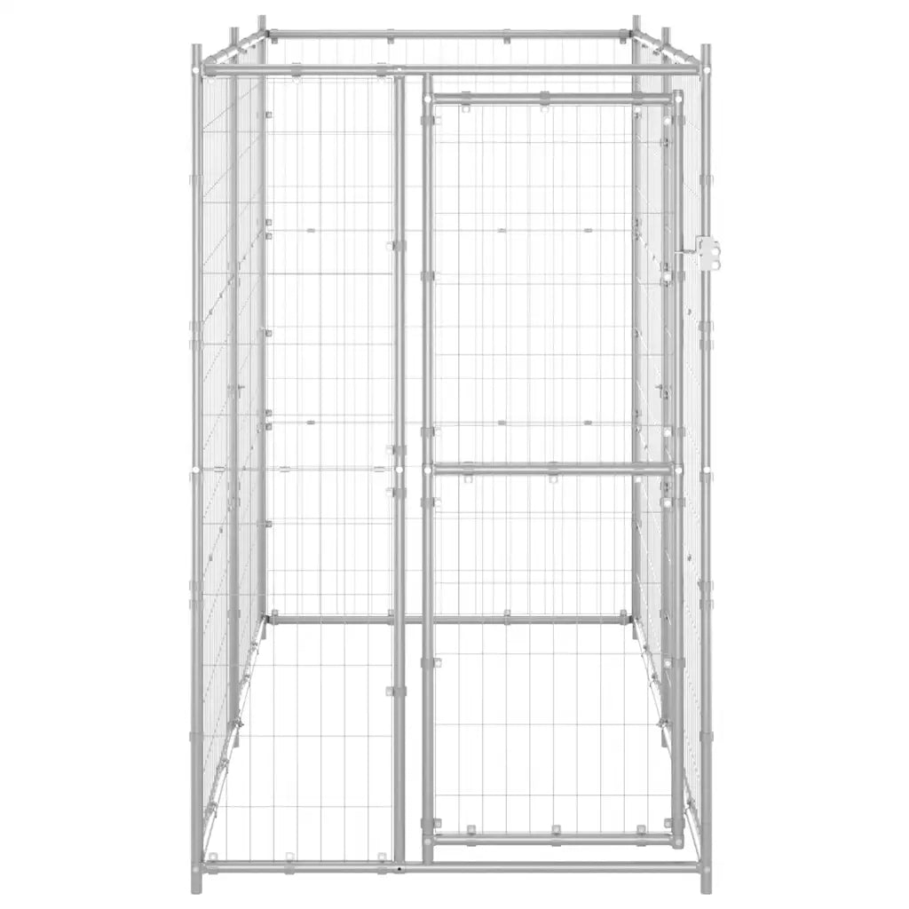 Gabbia per Cani da Esterno in Acciaio Zincato 110x220x180 cm 150801