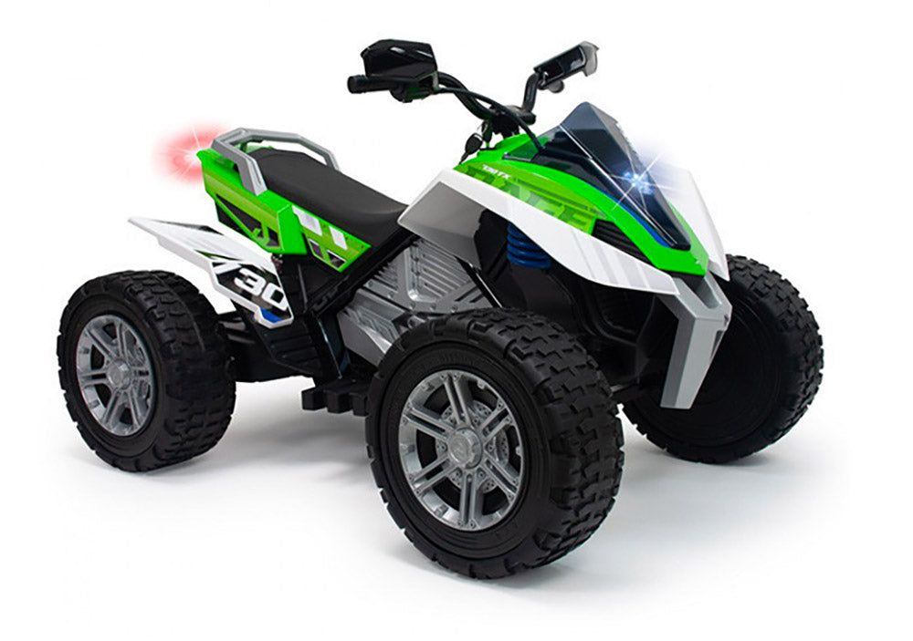 Quad Elettrico per Bambini 24V Ruote in Gomma Rage Bianco e Verde