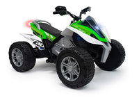 Quad Elettrico per Bambini 24V Ruote in Gomma Rage Bianco e Verde