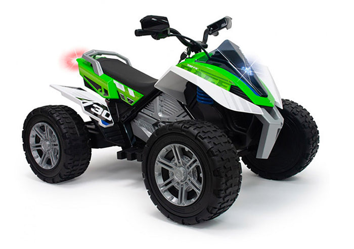 Quad Elettrico per Bambini 24V Ruote in Gomma Rage Bianco e Verde