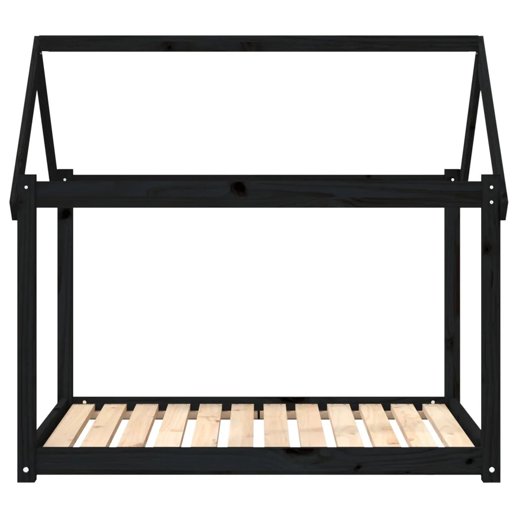 Cuccia per Cani Nera 111x80x100 cm in Legno Massello di Pino 822221