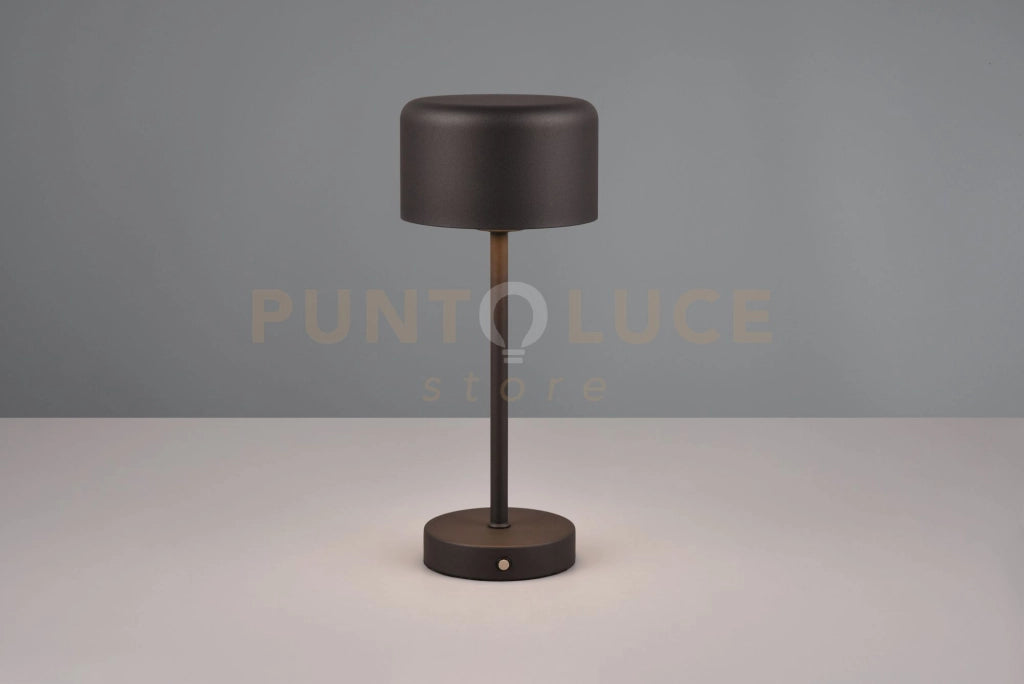 JEFF LAMPADA DA APPOGGIO RICARICABILE METALLO NERO ACCENSIONE TOUCH H. 30CM LED 1,5W 120lm, 3000K DIMMERABILE