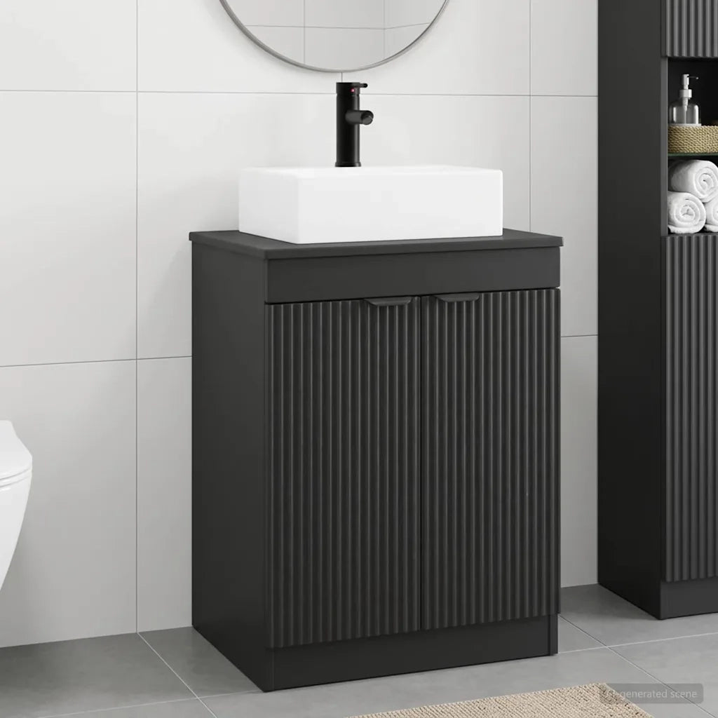 Set di mobili per il bagno Nero Legno ingegnerizzato 3404241