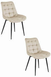 Sedia VALORA BERA - Velluto beige con gambe nere x 2