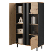 Mobile Espositore Lafasoli, Vetrina 6 Ripiani, 90x40x149h cm Marrone Rovere Nodi