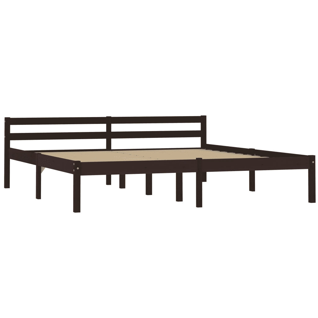 Giroletto senza Materasso Marrone Scuro 160x200 cm Legno Pino