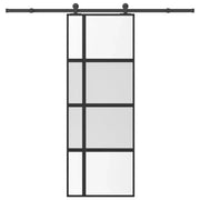 Porta Scorrevole Ferramenta 76x205 cm Vetro Temperato Alluminio