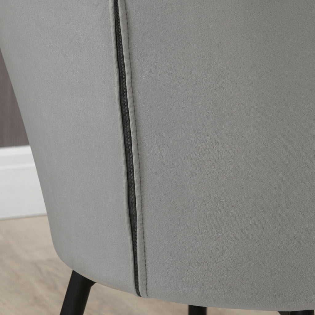 Set 2 Sedie Imbottite Stile Nordico 54x57x80 cm Tessuto Effetto Velluto Grigio Scuro