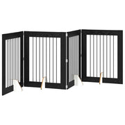 Cancello per cani con supporti 4 pz Rovere Nero 80 x 100 cm CFW2353764