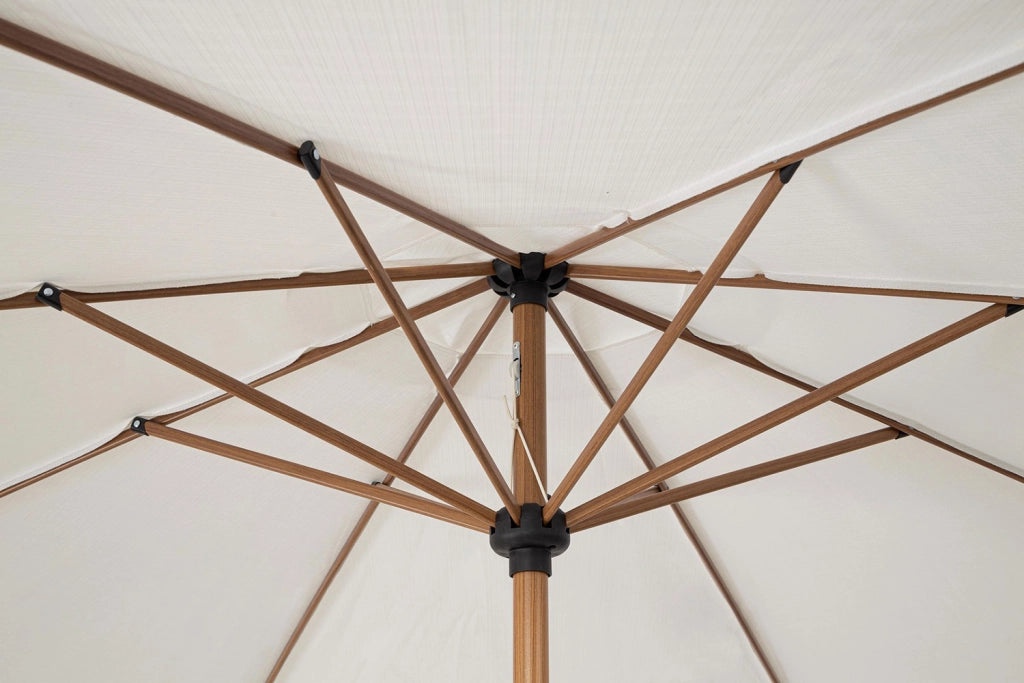 Ombrellone da Giardino con Snodo 8 Stecche Ø300x246h cm Telo in Poliestere Palinuro Naturale e Bianco