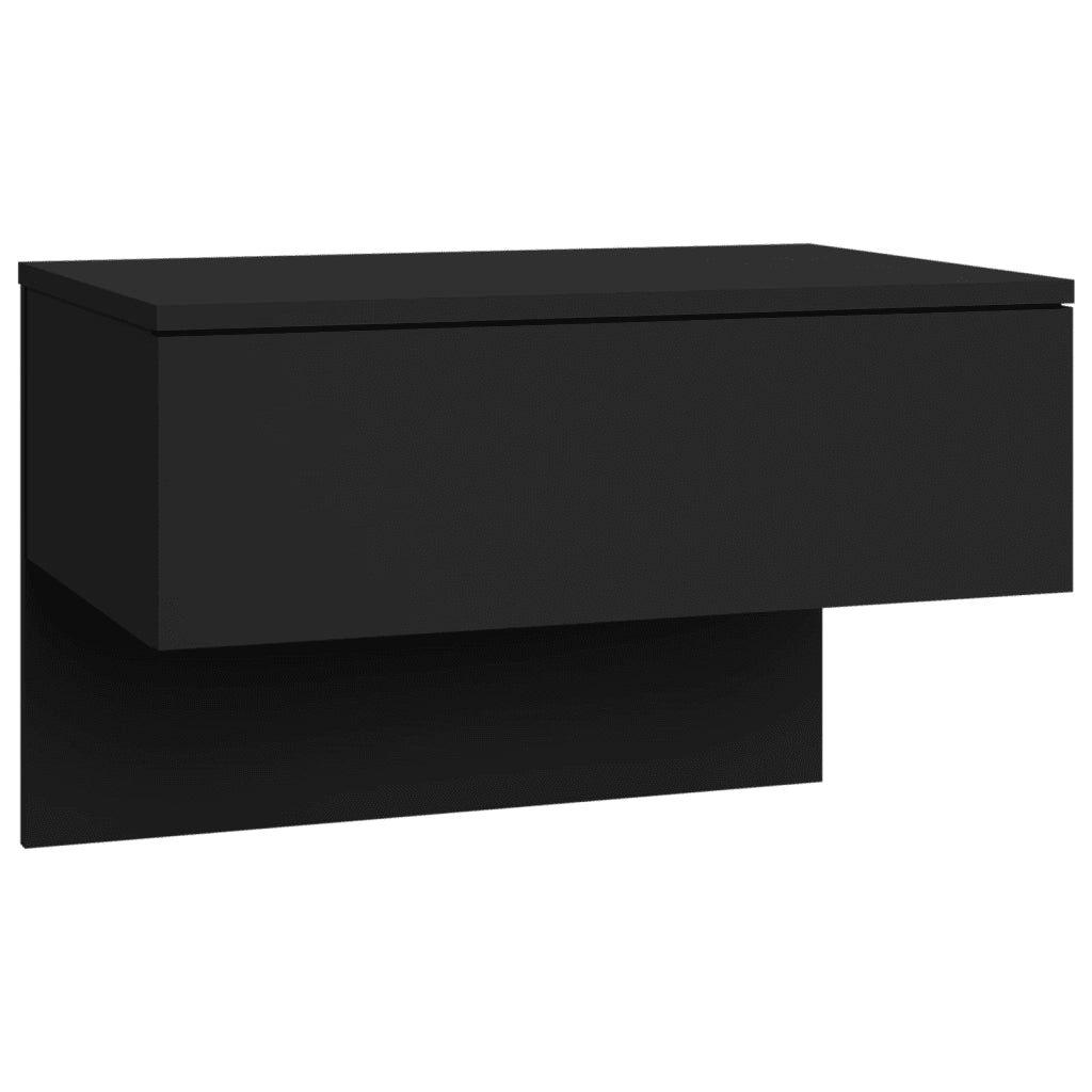 Comodini a Muro 2 pz Neri in Legno Multistrato cod mxl 63006