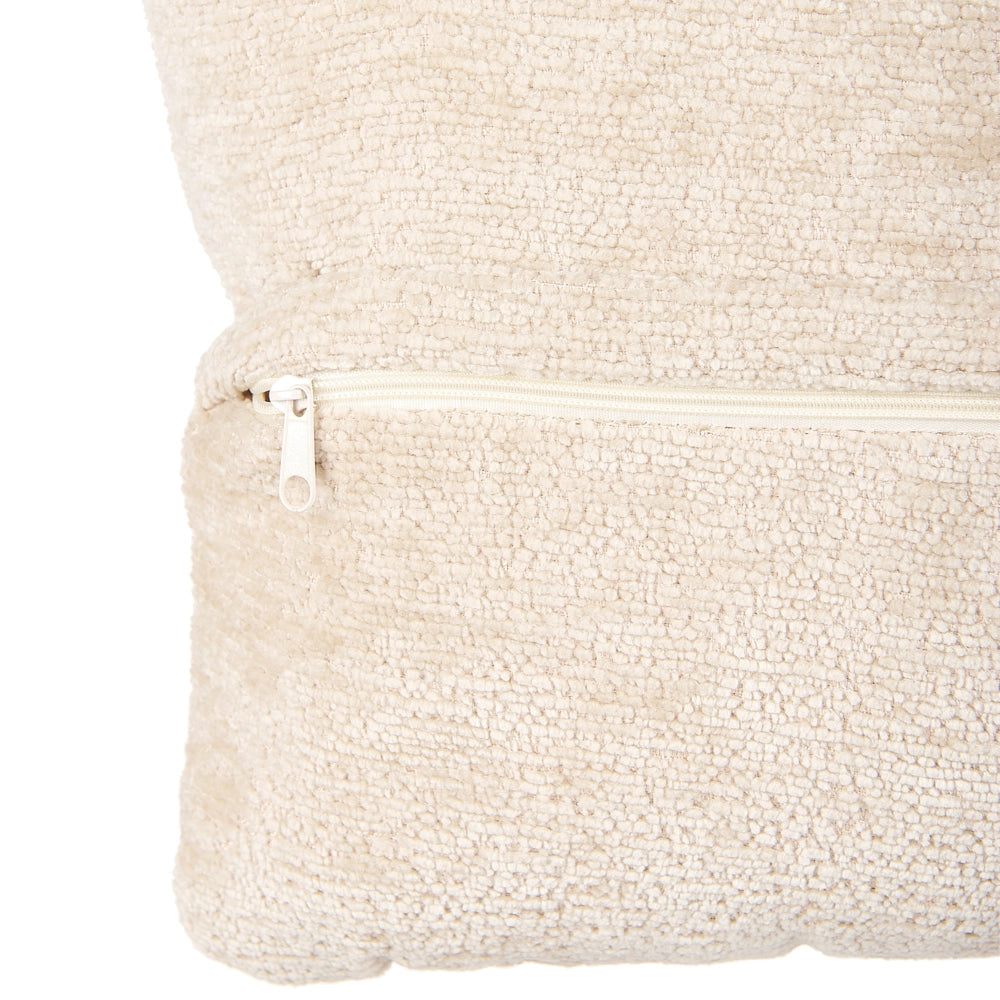 Poltrona girevole con poggiapiedi Beige Ciniglia Base singola Seduta imbottita