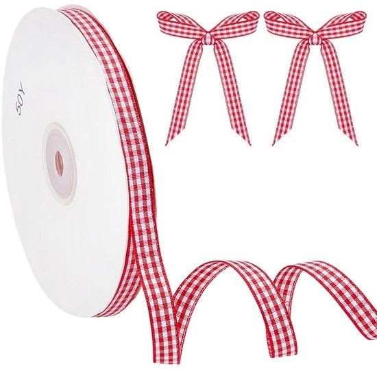 Lint decorativo a gingham 10 mm - 45,7 m lungo - Disegno a doppia faccia - Artigianato
